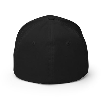 Garden State Golf Flexfit Cap in Black — back view showing Flexfit stretch closure