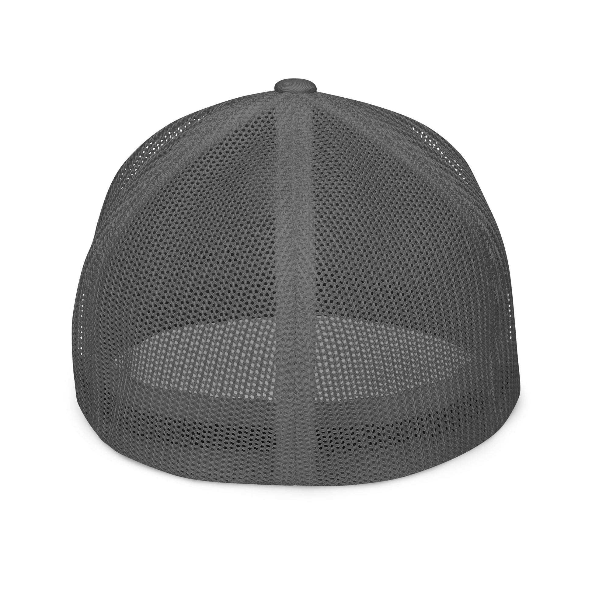 Garden State Golf Trucker Hat in Charcoal — back view showing full mesh panel
