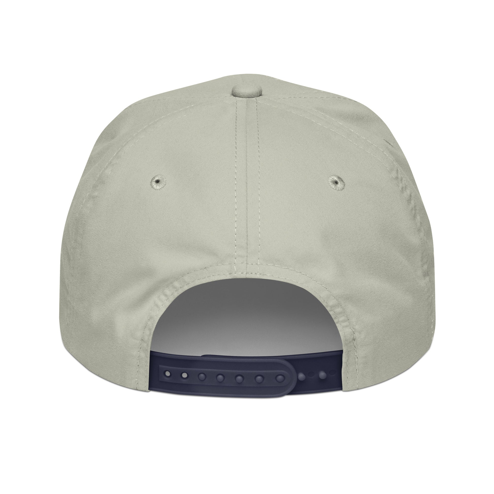 Garden State Golf Jersey Rope Cap in Light Gray and Navy — back view showing adjustable snapback closure