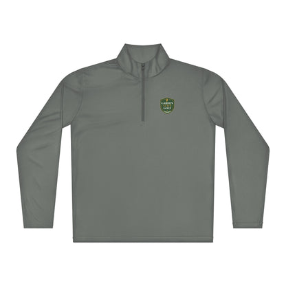 Garden State Golf Lightweight Quarter-Zip Pullover in Grey Concrete — front view showing cadet collar